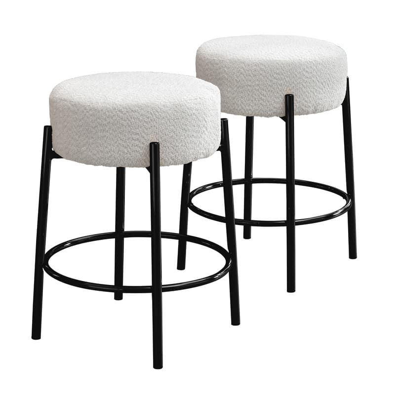 Mixoy Backless 24"Counter Height Velvet Bar Stools with steel Legs