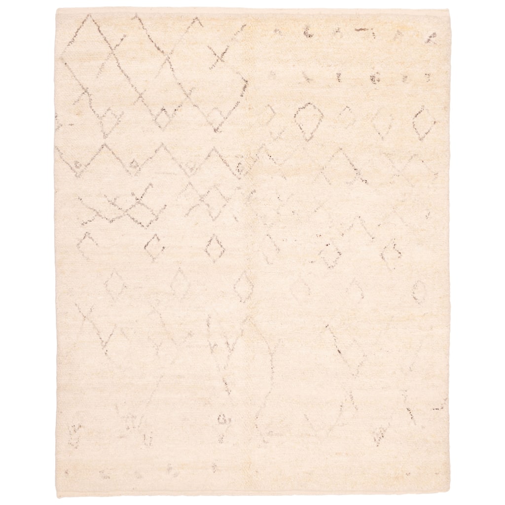 ECARPETGALLERY Hand-knotted Looma Cream Wool Rug - 8'3 x 10'3