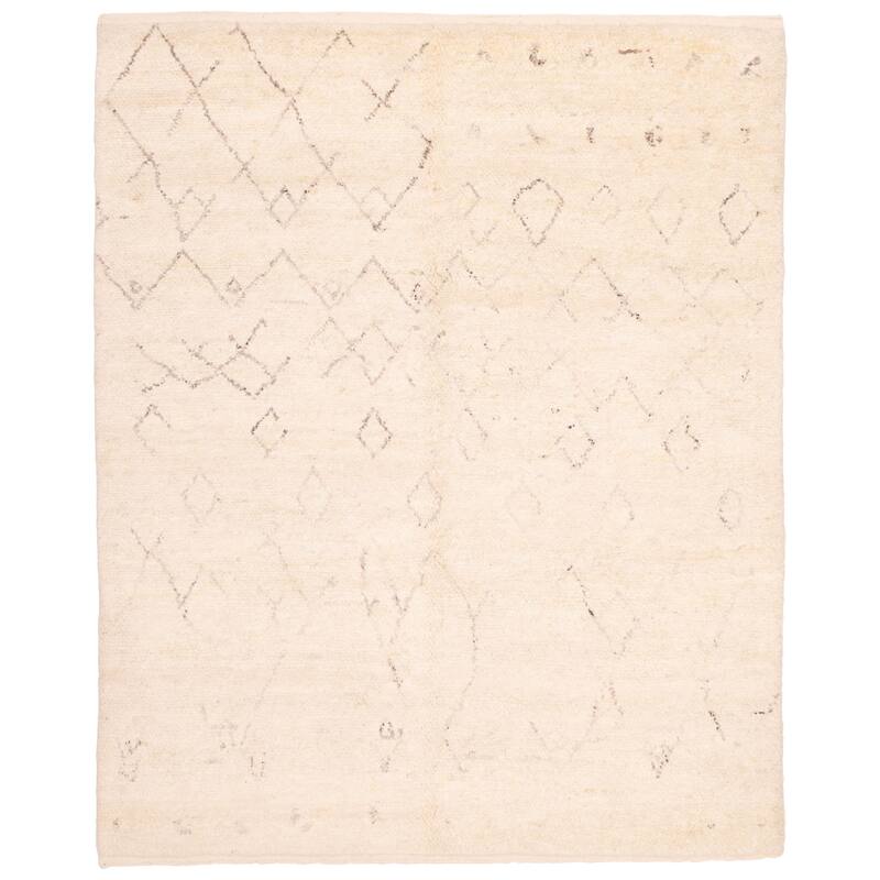 ECARPETGALLERY Hand-knotted Looma Cream Wool Rug - 8'3 x 10'3