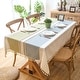 preview thumbnail 31 of 46, Enova Home 54"x 78" High Quality Rectangle Cotton and Linen Tablecloth with Tassels Green Blue