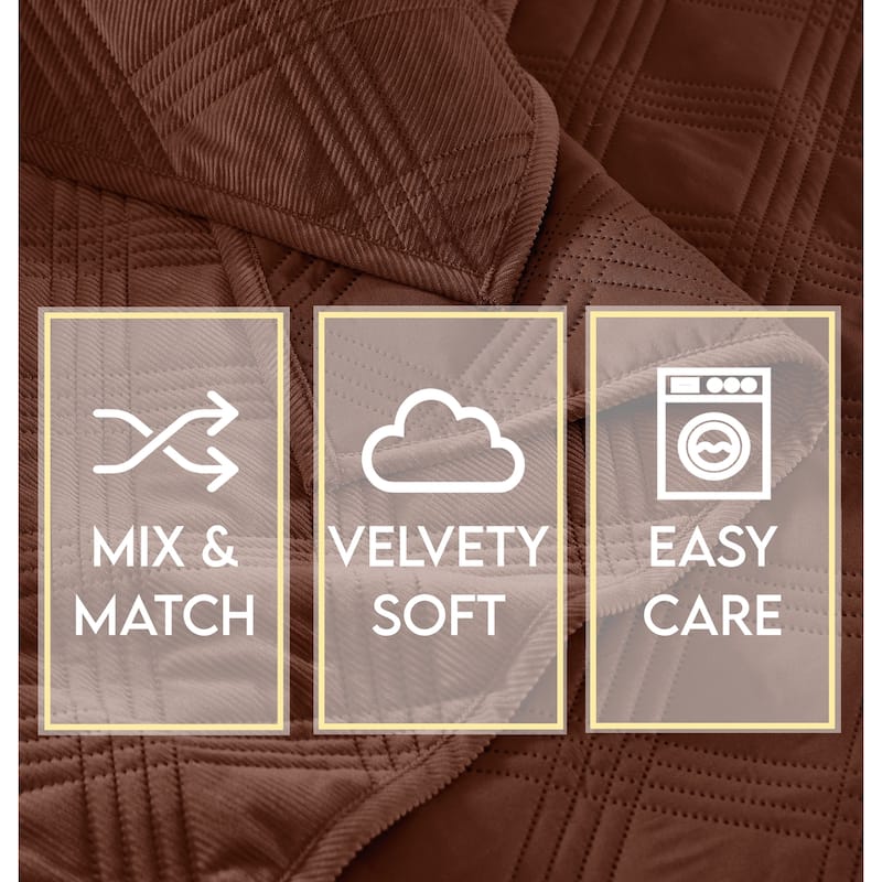 Brooklyn Loom Corduroy Pinsonic 3 Piece Quilt Set