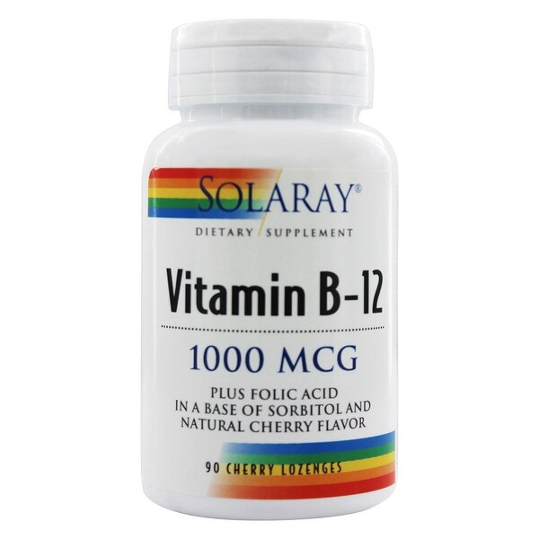 Solaray - Vitamin B12 Plus Folic Acid Natural Cherry Flavor 1000 mcg