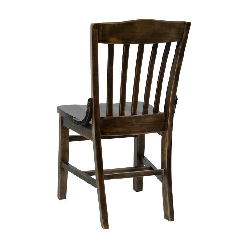 School House Back Wooden Restaurant Dining Chair - 18.5"W x 21.5"D x 35"H