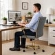 preview thumbnail 62 of 98, Benmar Ribbed Leather Executive High Back Office Chair with Gold Frame, Swivel, Tilt, Lumbar Support