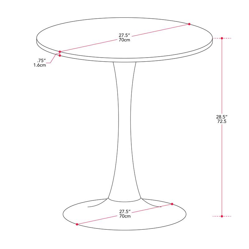 Round Pedestal Bistro Table 28"