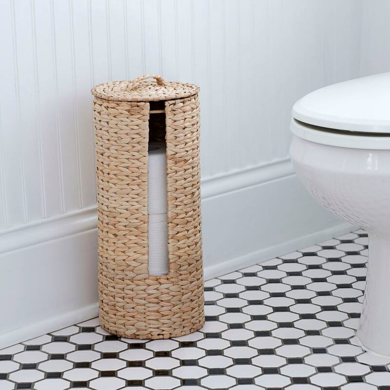 Household Essentials 3-Piece Wicker Bath Accessory Set, Natural