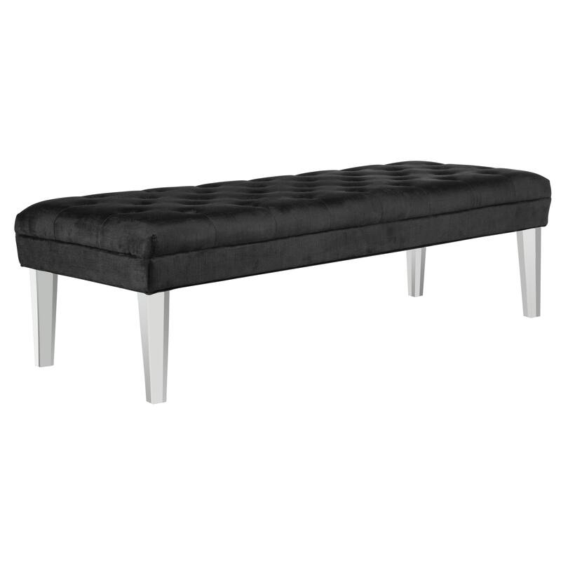 SAFAVIEH Abrosia Black Acrylic Leg Bench - 62.6" x 23.4" x 18.1"