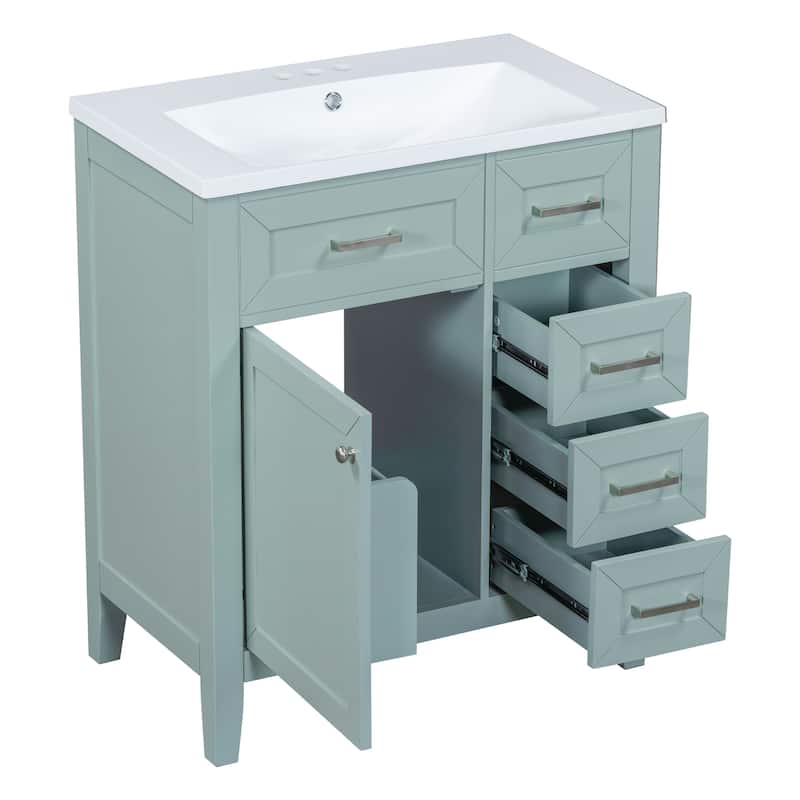 Roomfitters 30" Bathroom Vanity with Sink Combo Cabinet with Drawers Solid Frame and MDF Board One Package