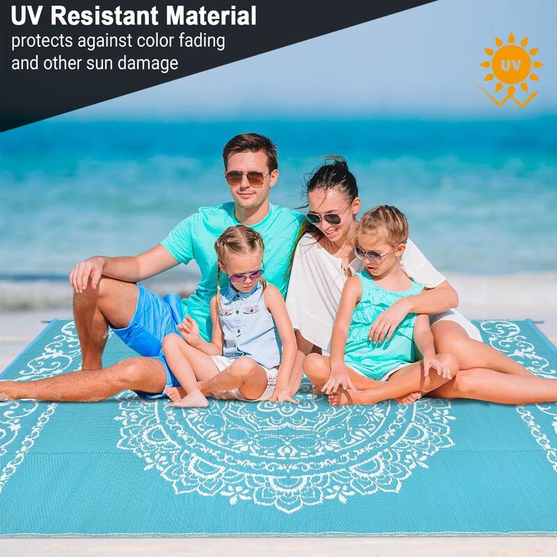 Outdoor Rug Reversible Patio Rug Plastic Straw Rug Waterproof Lightweight Rug