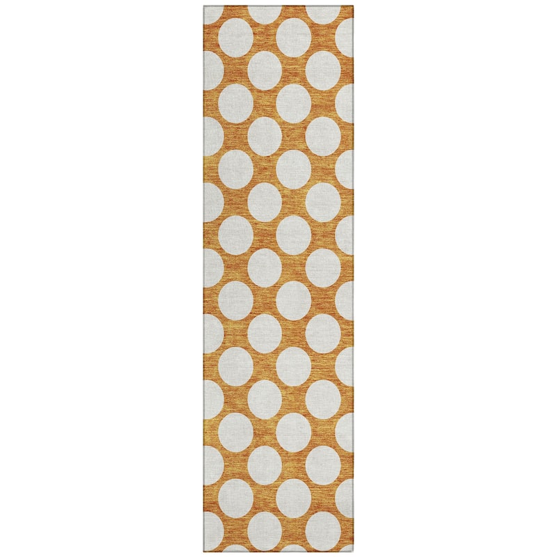 Machine Washable Indoor/ Outdoor Chantille Modern Dots Rug