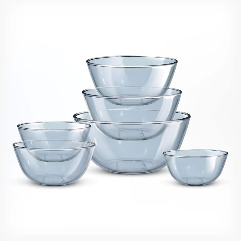 COOK WITH COLOR 12 Pc Glass Nesting Mixing Bowl Set with Lids for Cooking and Prep