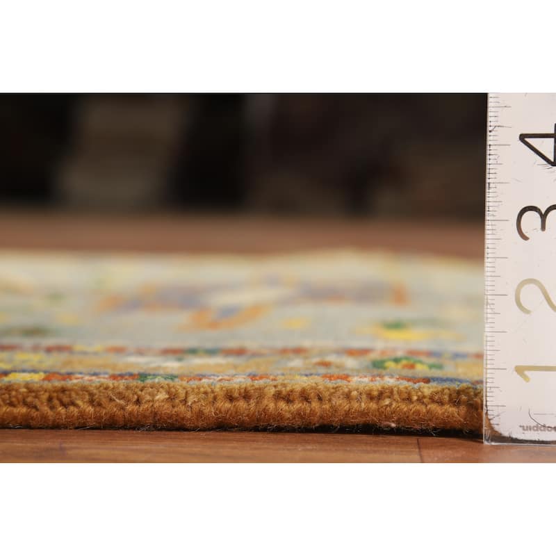 Hand Knotted Oriental 100% Wool Carpet Transitional Geometric Greys & Charcoal Khotan Area Rug - 4' 11'' X 3' 0''
