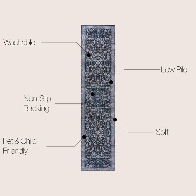 JONATHAN Y Cirali All-Over Persian Machine Washable Area Rug