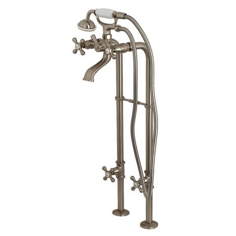 Traditional Freestanding Tub Faucet with Hand Shower and Supply Line