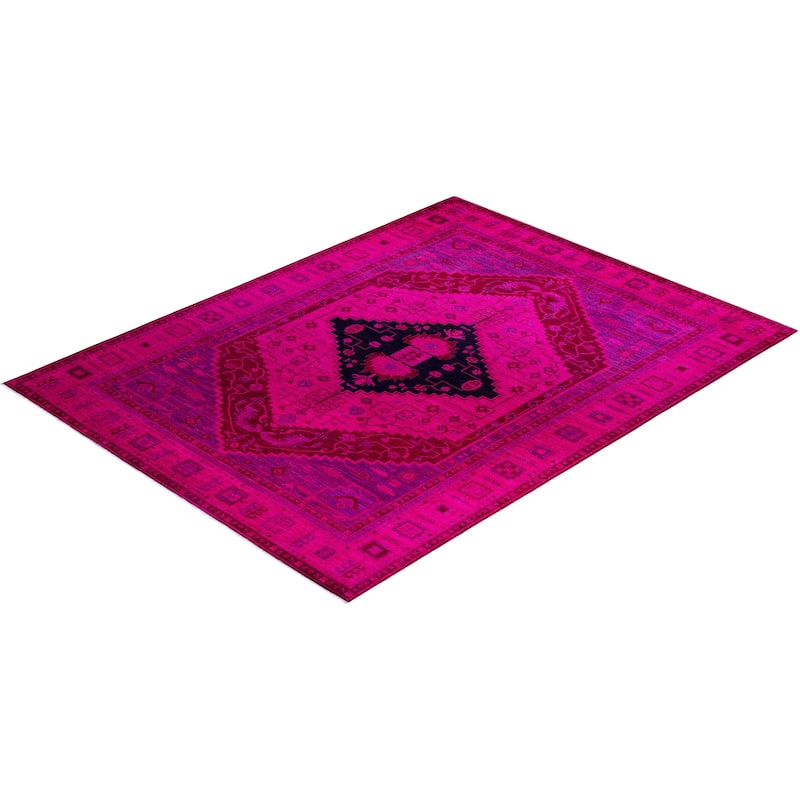 Overdyed, One-of-a-Kind Hand-Knotted Area Rug - Pink - 8' 10" x 12' 3"
