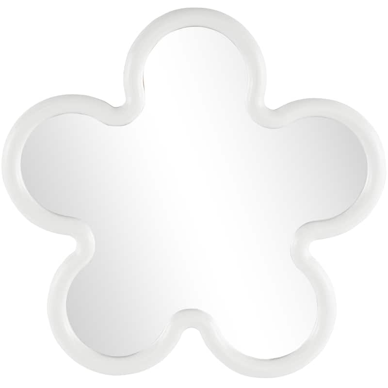 Wood Star Large Wall Mirror - White or Black - Roche River Decor - White