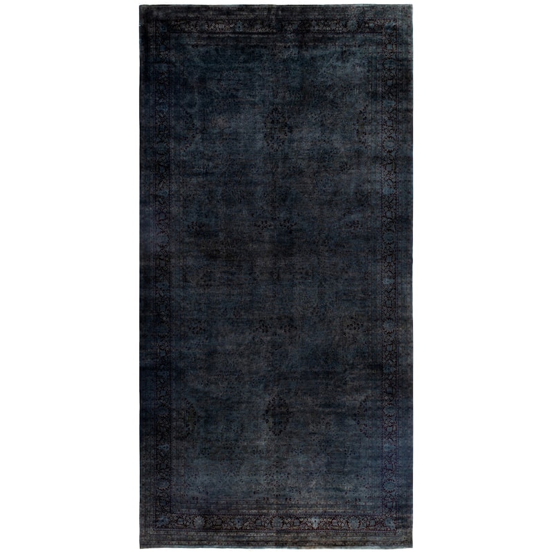 Overdyed One-of-a-Kind Hand-Knotted Area Rug - Gray - 9' 4" x 18' 8"