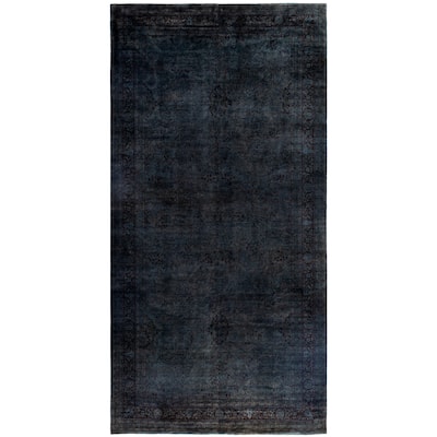 Overdyed One-of-a-Kind Hand-Knotted Area Rug - Gray - 9' 4" x 18' 8"
