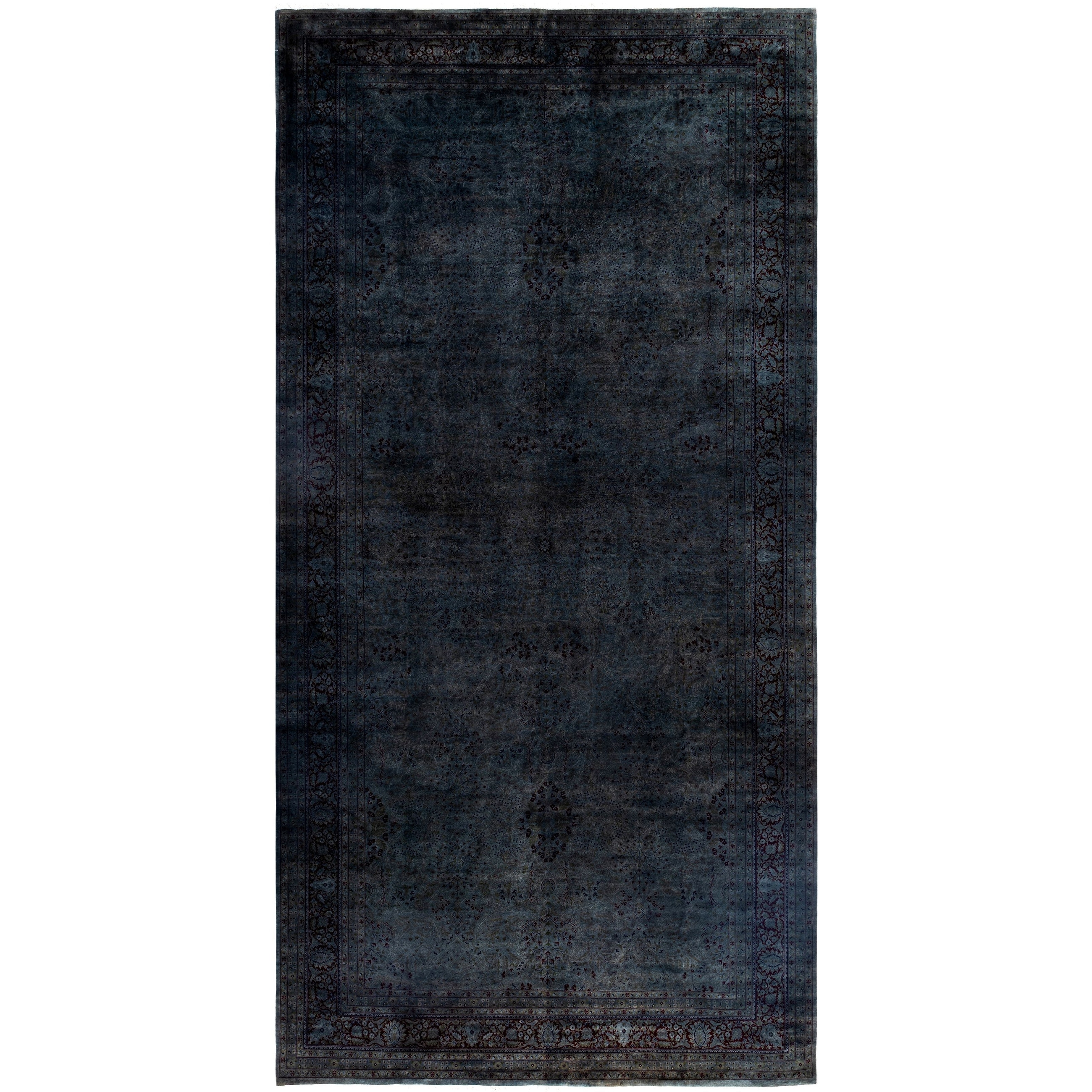 Overdyed One-of-a-Kind Hand-Knotted Area Rug - Gray - 9' 4" x 18' 8"