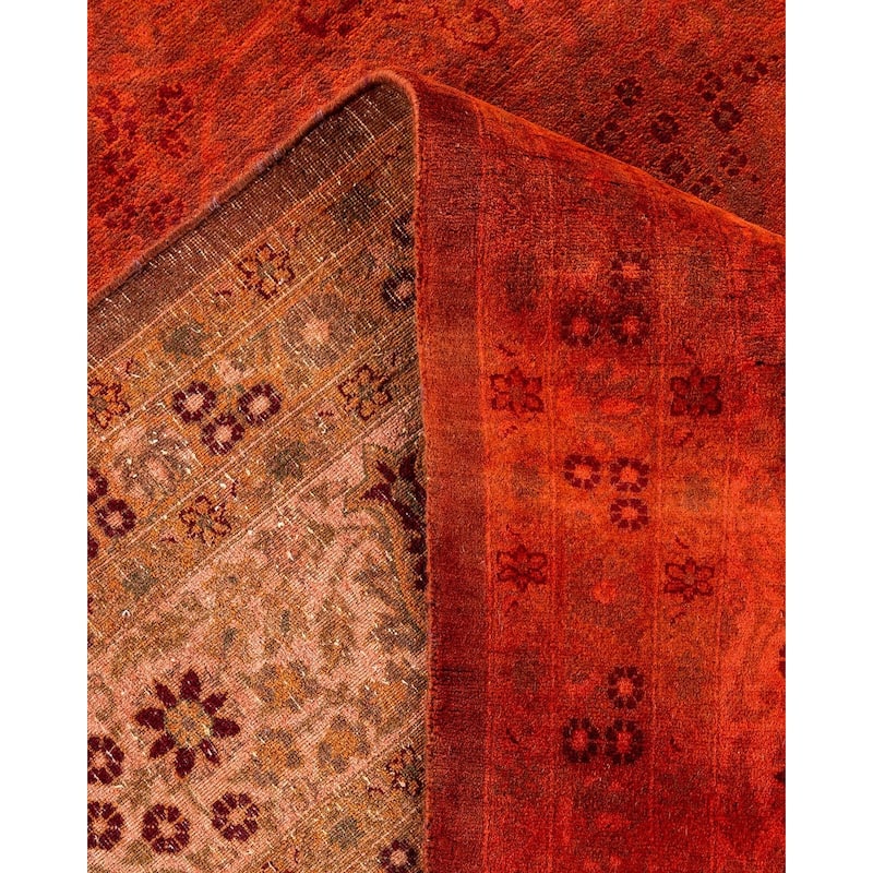 Fine Vibrance, One-of-a-Kind Hand-Knotted Area Rug - Orange, 8' 1" x 10' 7" - 8' 1" x 10' 7"