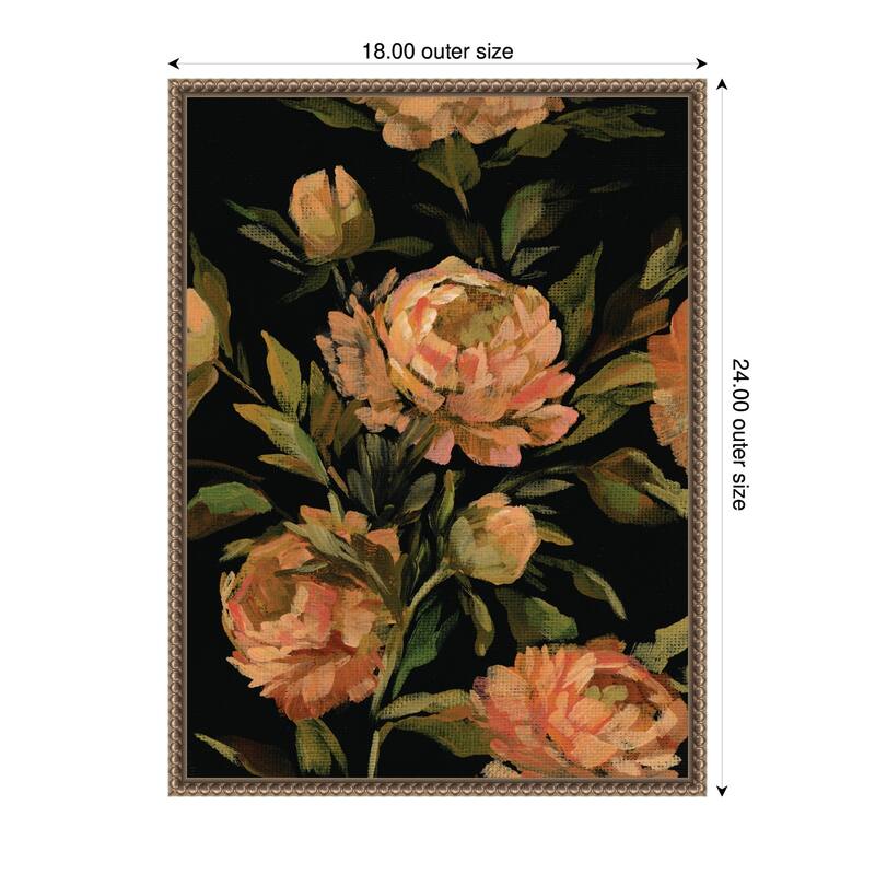 Kate and Laurel Sylvie Moody Floral 3 Framed Canvas by Annie Quigley