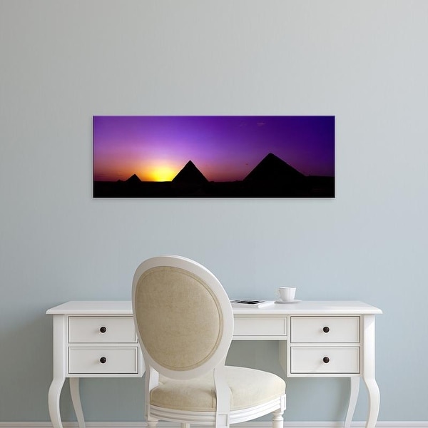 Easy Art Prints Panoramic Images's 'Silhouette of pyramids at dusk, Giza, Egypt' Premium Canvas Art