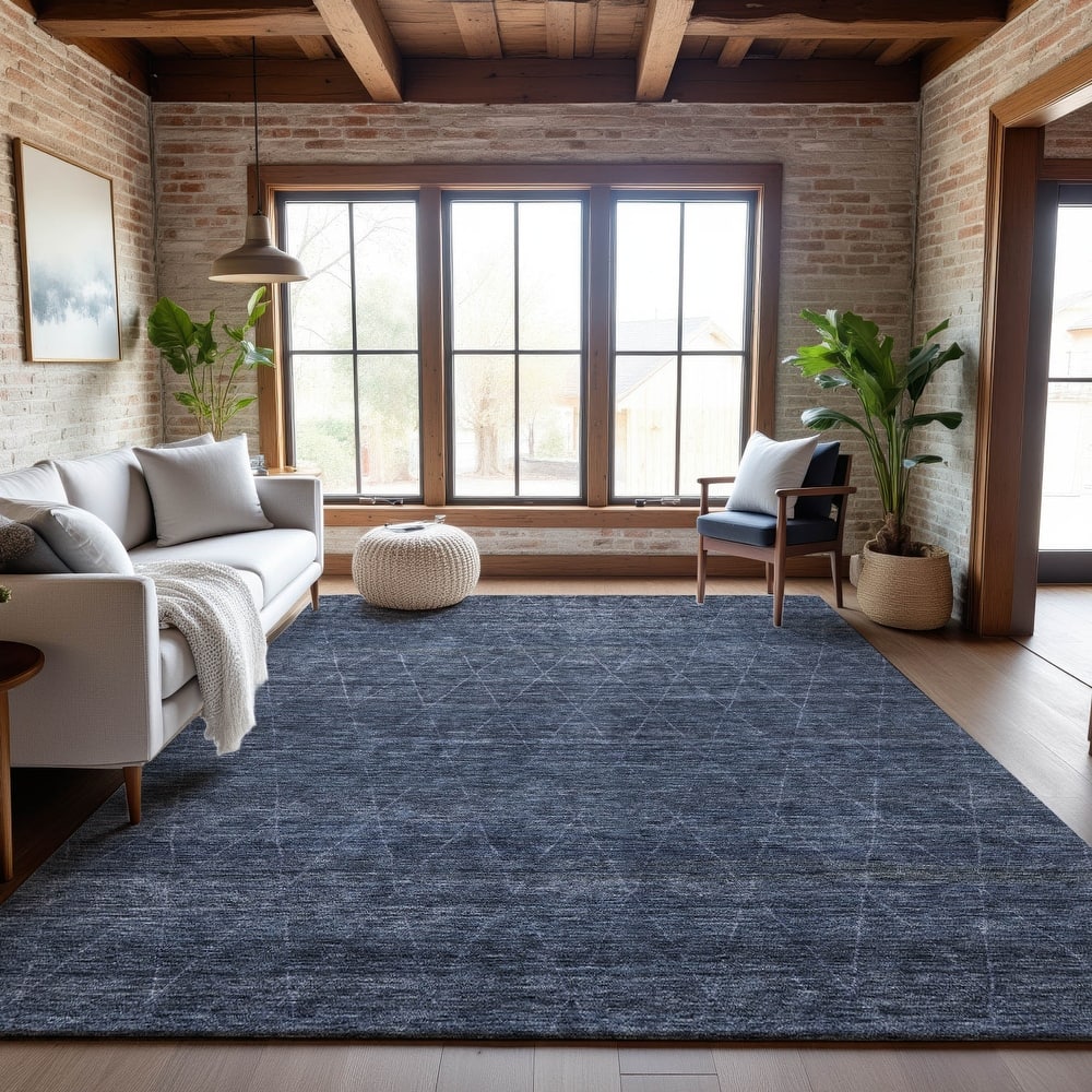 Premium Washable Super Soft Solid Trellis Mayfield Rug