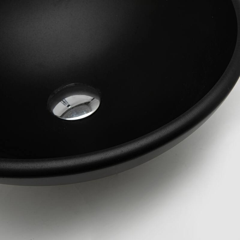 Vinnova Glass Circular Vessel Bathroom Sink without Faucet