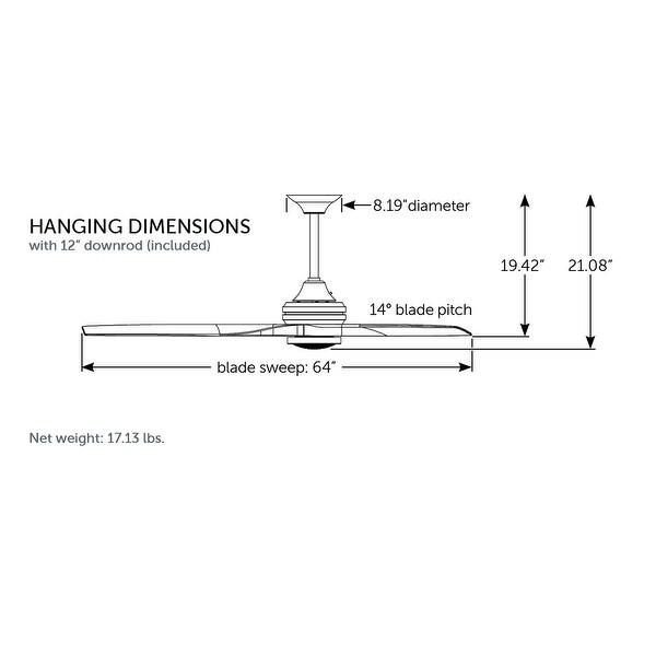 Fanimation Spitfire DC 64 inch Indoor/Outdoor Ceiling Fan Blade Set of 3 - Light Oak - Light Oak