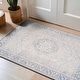 preview thumbnail 92 of 102, Medallion Flat Pile Washable Rug – Pet Friendly, Non-Slip, Perfect for Entryway, Living Room, and Bedroom 2' x 3' - Blue