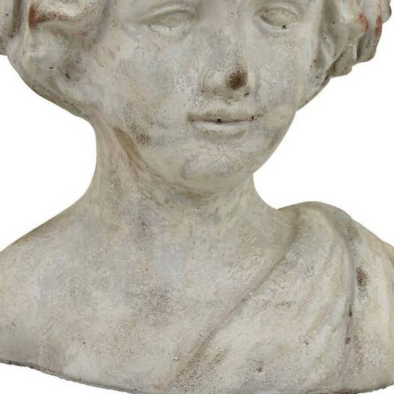Accent Planter, Italian Style Female Bust Sculpture Ivory Terracotta