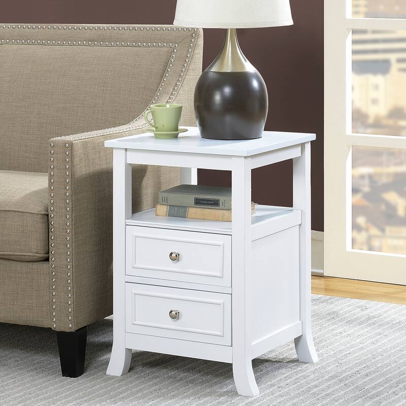 Copper Grove Aubrieta 2-drawer End Table - White
