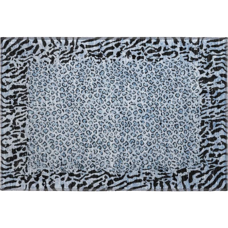 Premium Washable Super Soft Animal Print Border Mayfield Rug