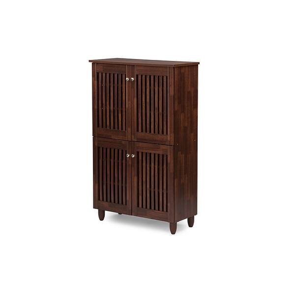 Shop Lucerne 4 Door Oak Brown Wooden Entryway Shoes Storage Tall