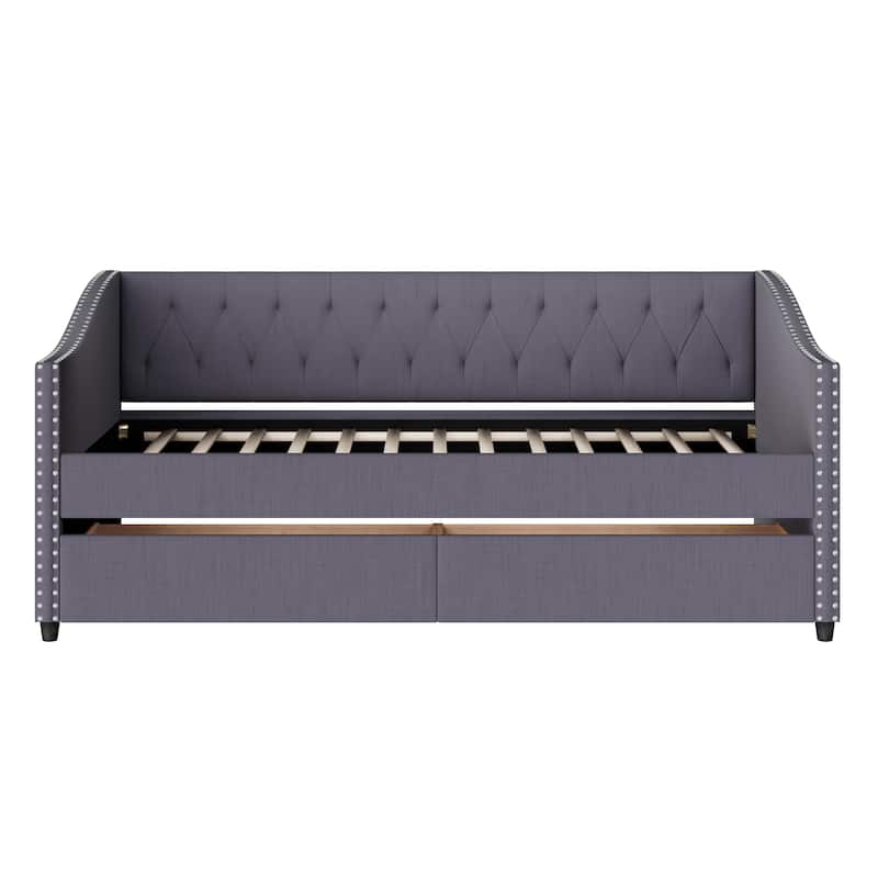 Christopher Knight Home - Ardelle Contemporary Wood Upholstered Daybed with 2 Storage Drawers