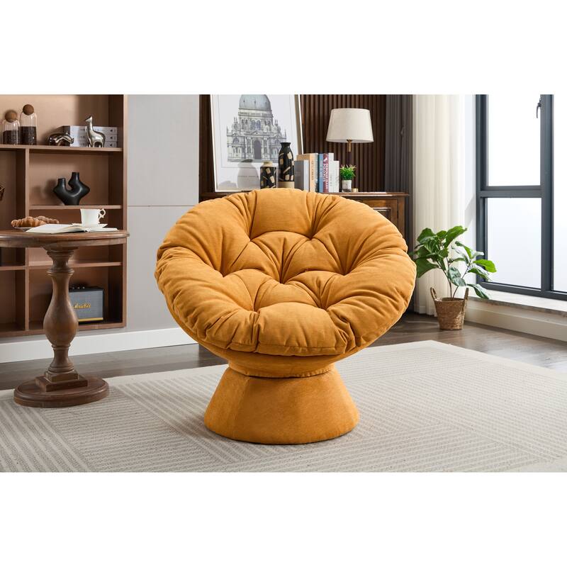 Oversized Swivel Accent Chair, 360-Degree Swivel Barrel Chair, Papasan Chair for Living Room and Bedroom Comfort