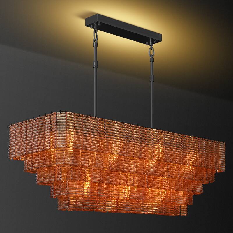 Modern Chandelier, 41 in. 9-Light Black & 59 in. 11-Light Gold Options for Dining Room, Living Room, Foyer, Bedroom - 59in - Black