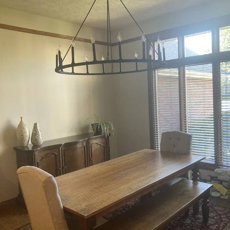 Farmhouse 16-light Wagon Wheel Chandelier - 47 inches