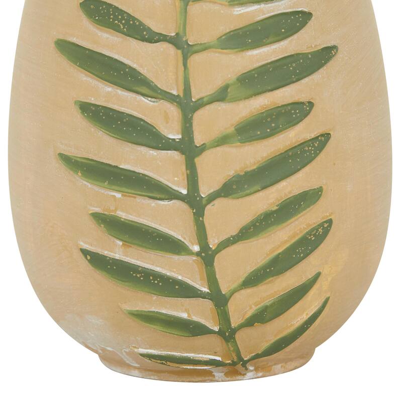 Ceramic Leaf Vase - Beige - Roche River Decor