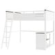 preview thumbnail 13 of 11, Queen Size Wooden Loft Bed with Built-in Desk and Open Shelves, Solid Wood Bed Frame with Charging Station and Storage Box