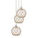 Option Polished Nickel / Clear Glass with Brown Rope