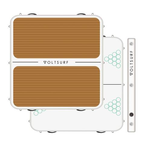 VoltSurf Party Barge Inflatable Dock with Traction Pad and Dual Action Pump - 45