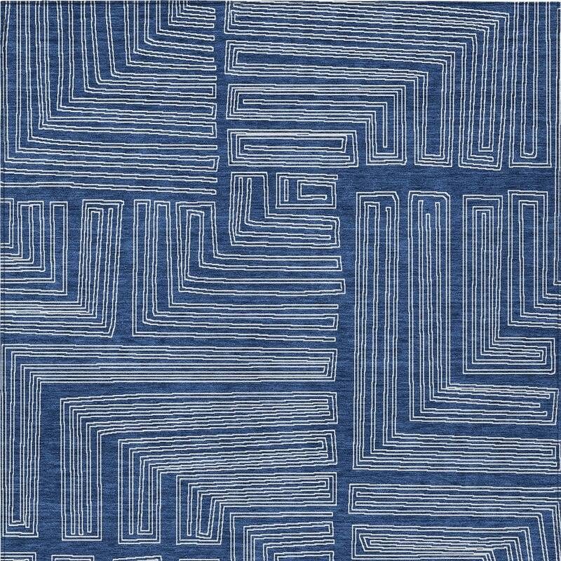 HomeRoots Geometric Transitional Rectangle Outdoor Rug