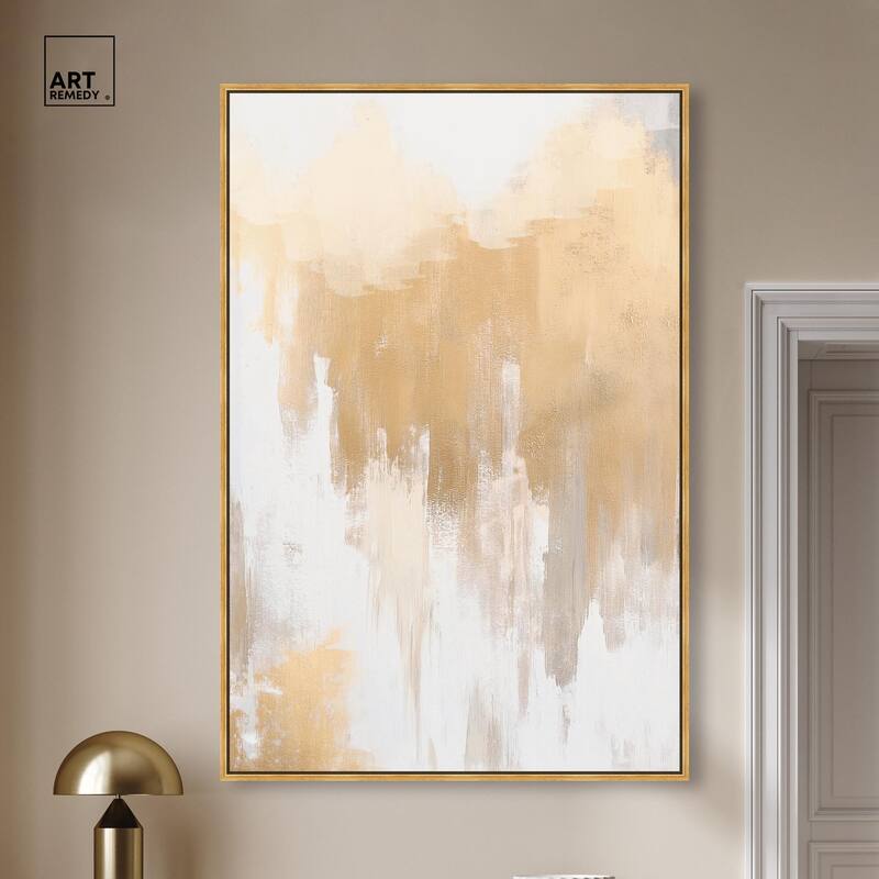 Soft Grey Glam Gold Canvas by Art Remedy