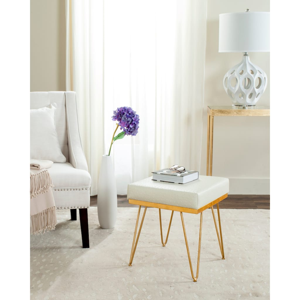 SAFAVIEH Wilke Mid-Century Square Bench - 16" x 16" x 17.8" - 16Wx16Dx18H