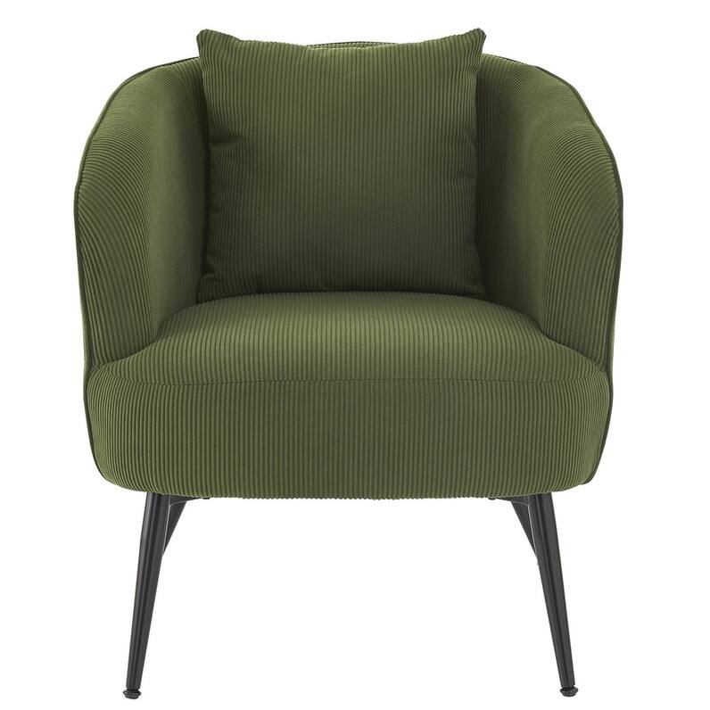 Modern Channel Back Corduroy Velvet Arm Chair