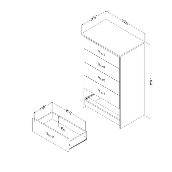 South Shore Tassio Modern Country 5-Drawer Chest