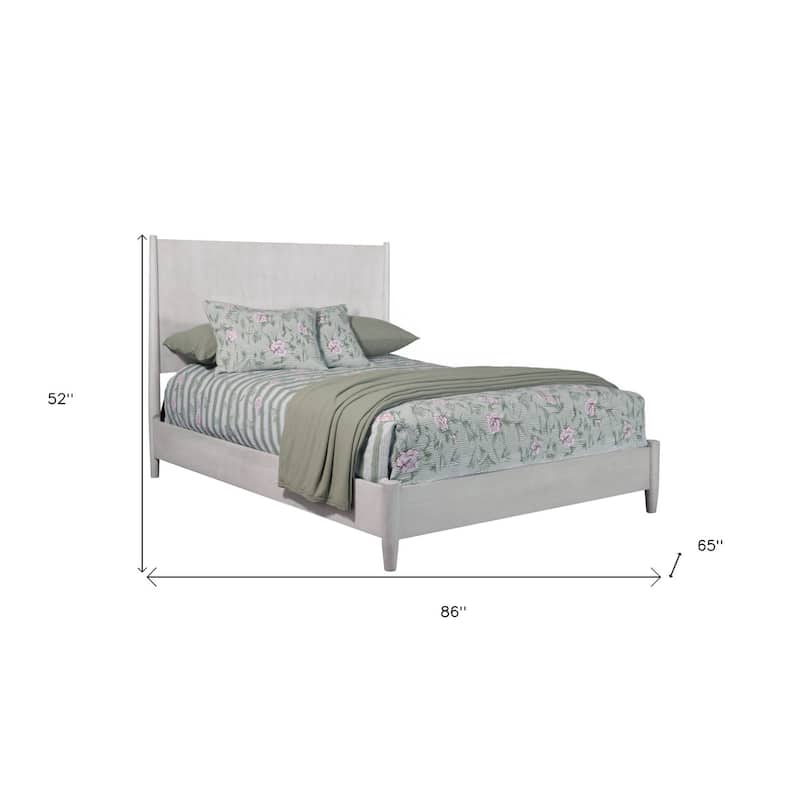 HomeRoots Gray Solid Wood Queen Bed Frame
