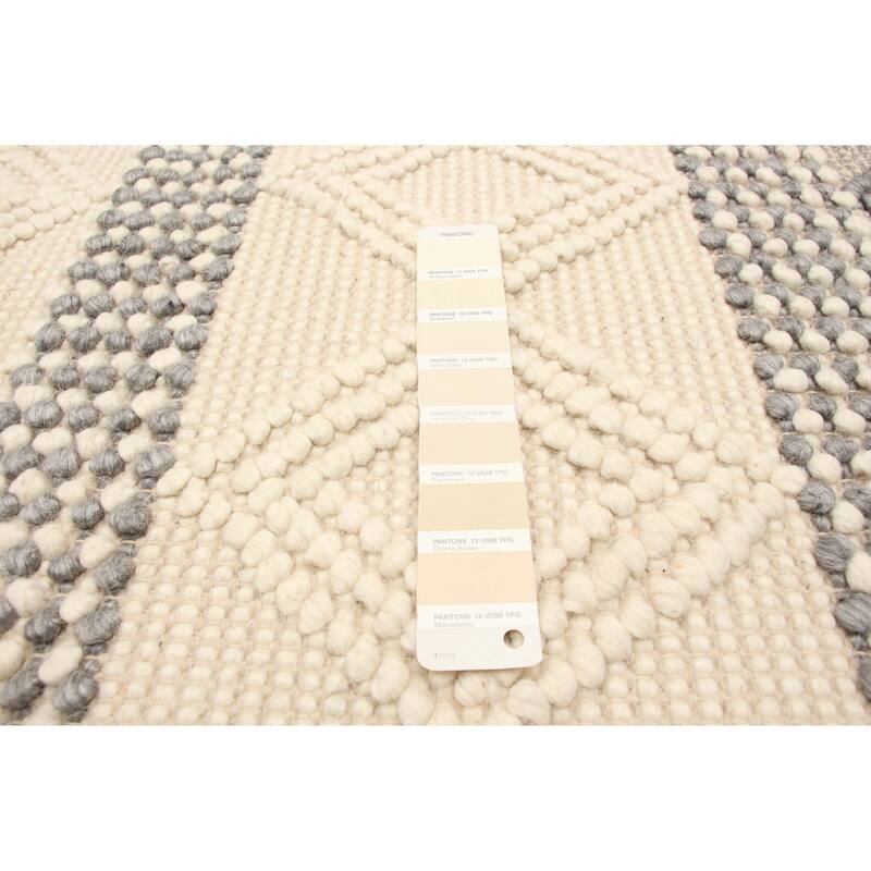 ECARPETGALLERY Braid weave Sienna Cream Wool Rug - 5'3 x 7'4