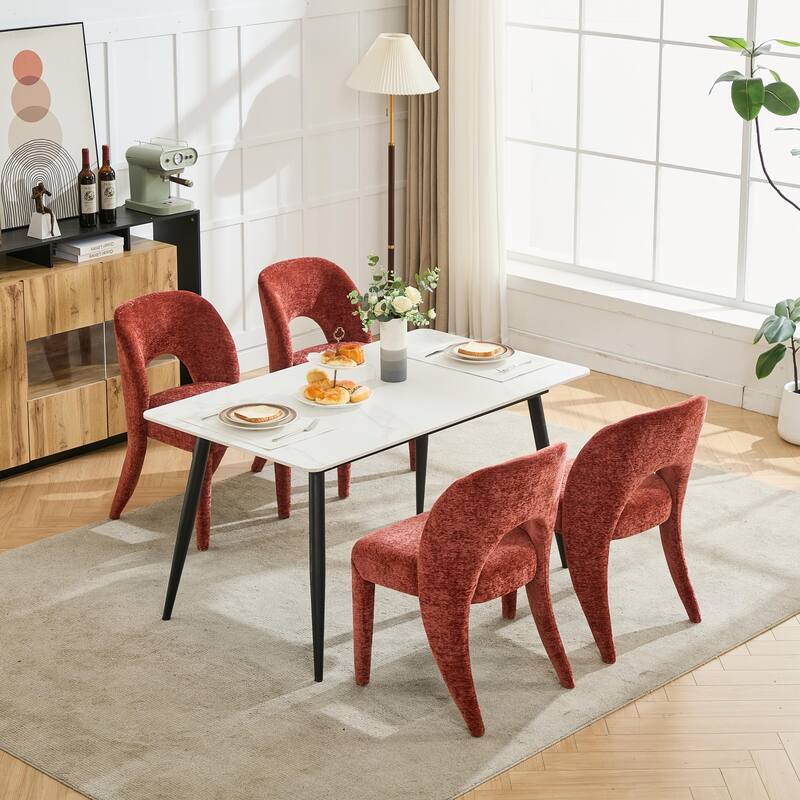 GDFStudio - Marlowe Contemporary Chenille Dining Chair Set